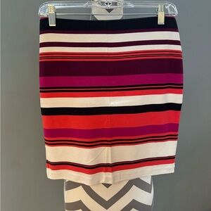 Ann Taylor Multicolor Striped Pencil Skirt